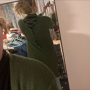 Green sweater cardigan